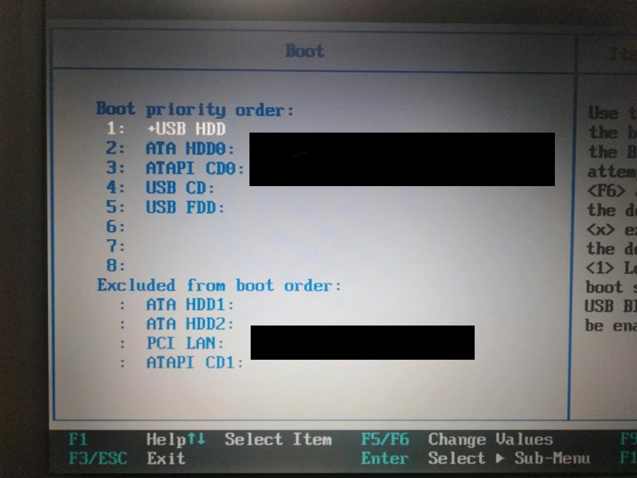 BIOS boot order